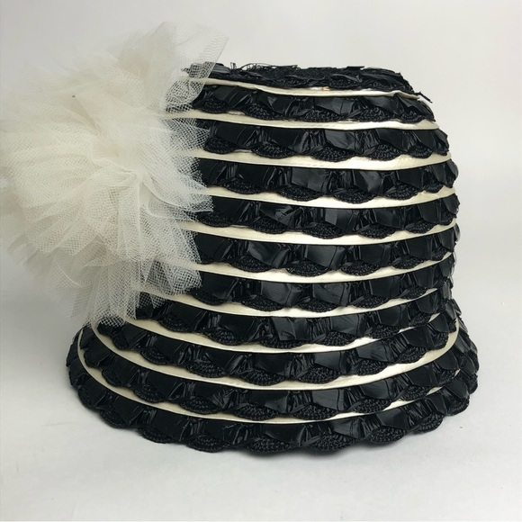 Luci Ame’s Handcrafted Hat Vintage Black with Off White Pompon - Picture 6 of 8